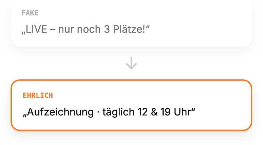 Fake-Live gegen ehrlich gekennzeichnete Aufzeichnung